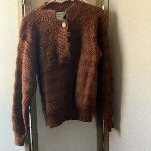 FINAL MARKDOWN Evian Rich Brown Knit Cardigan medium